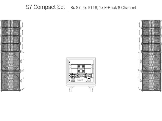 Adamson S7 compact set 8шт s7+4шт s118,тележка для сабов