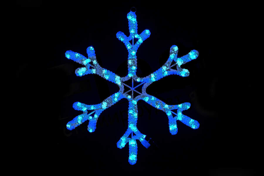 Снежинка из светодиодного дюралайта синяя, размер 60,96 см LED-XM(FR)-2D-CK005-В-24"