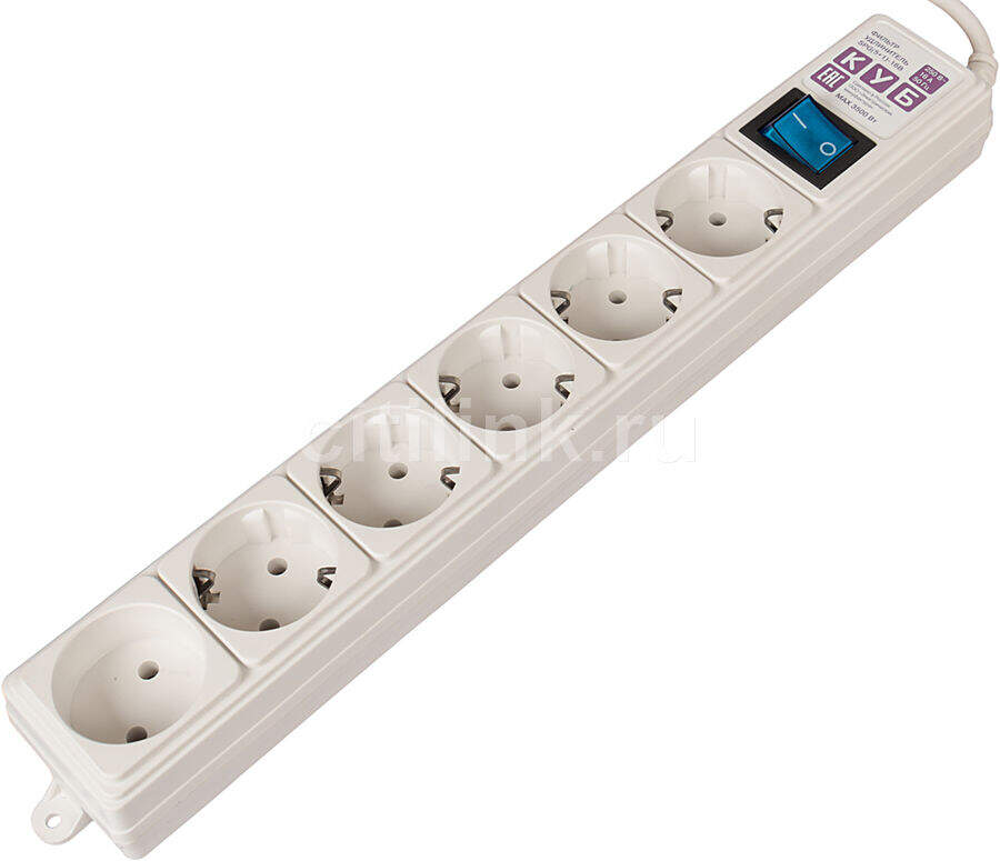 Сетевой фильтр POWERCUBE SPG(5+1)-16B-5М-WHITE, 5м, белый