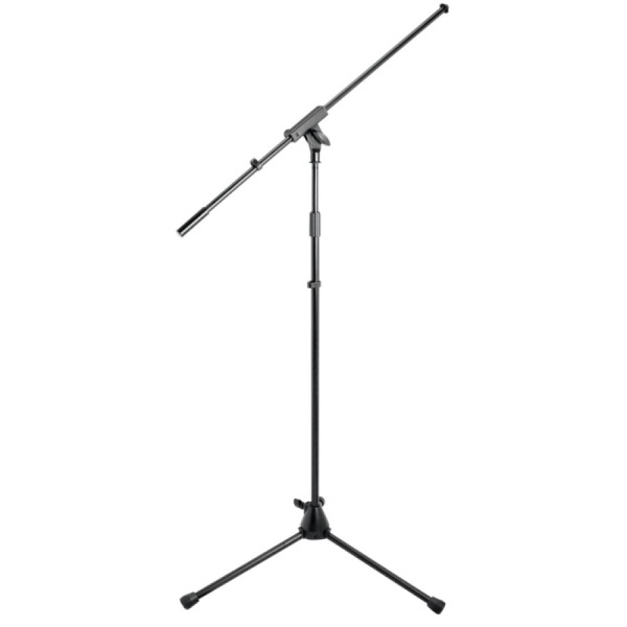 OnStage MS9701B+ - микрофонная стойка-журавль, тренога, регулируемая высота,усиленная, черная
