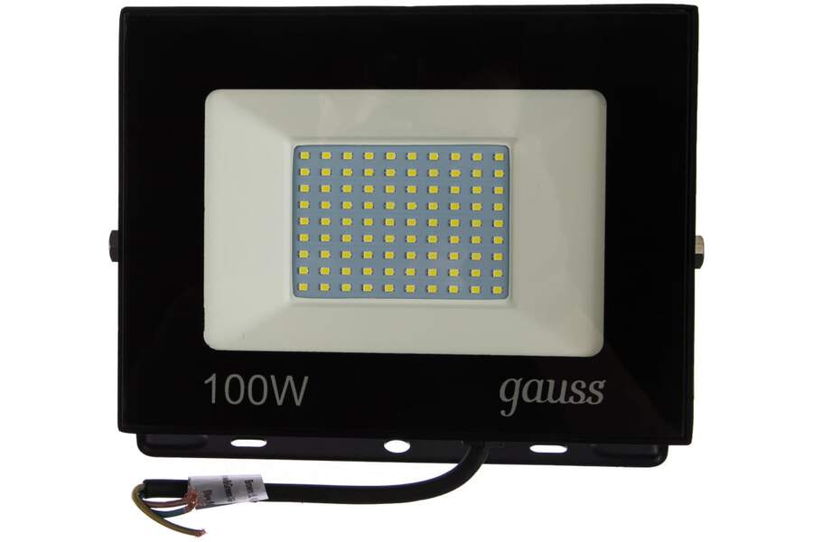 Светодиодный прожектор Gauss Elementary 100W 9500lm 6500К 175-265V IP65 черный LED 1/4 SQ613100100