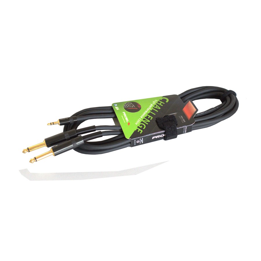 Proel CHLP170LU15 - Сценич. инстр. кабель, 2xJACK 6.3mm <-> 3.5 Jack стерео, длина - 1.5м