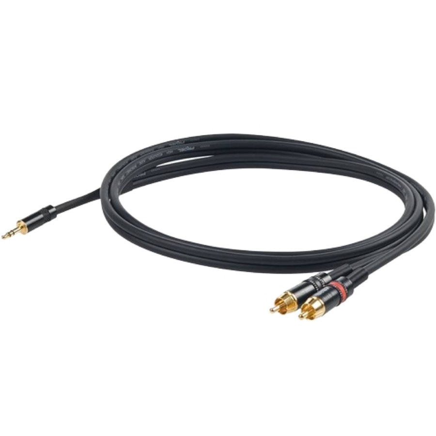 Proel CHLP215LU15 - Сценич. кабель, JACK 3.5 mm стерео <-> 2хRCA male, длина - 1.5m