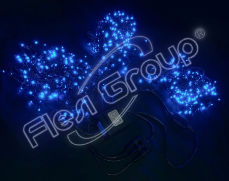 Flesineon LED-BS-200*3-20M*3-24V-B синяя LED гирлянда влагозащищенная с 7-м мерцающим диодом,