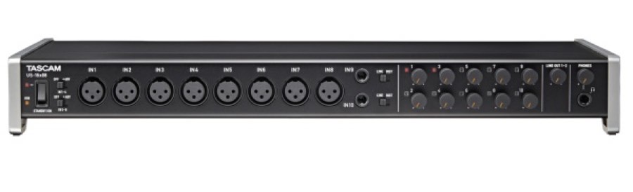 TASCAM US-16x08 рэковый USB аудио/MIDI интерфейс, 16 входов (8 мик.XLR+8 лин.Jack), 8 выходов Jack
