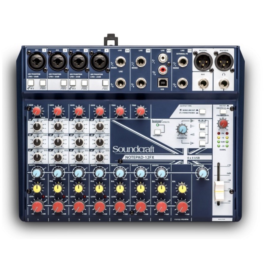 Soundcraft Notepad-12FX компактный 12-канальный микшерный пульт с процессором эффектов Lexicon и USB