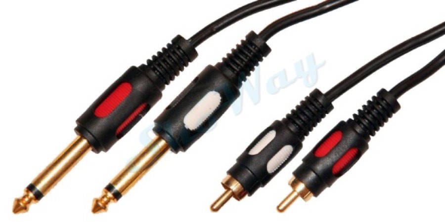Dayton 2*6.35 mono -2*RCA plastic gold 1.5 m