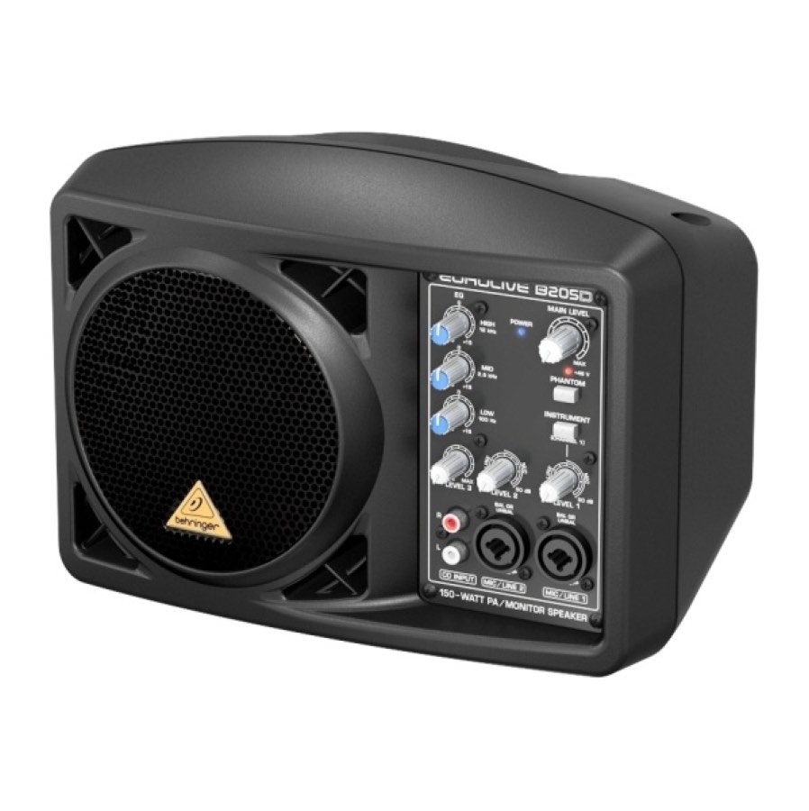 BEHRINGER B205D - активная акустическая система/монитор, 5,25",125Вт.(RMS), класс D, микшер,эквал.