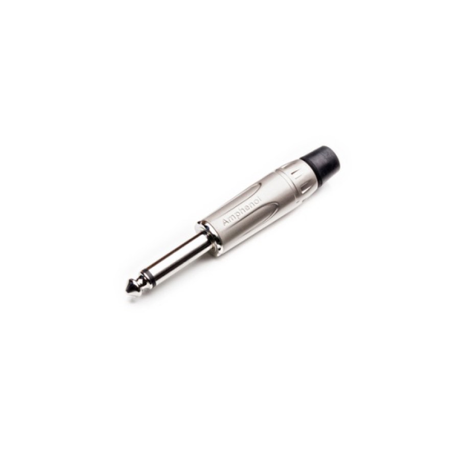 Amphenol ACPM-KN-1/4 (6.35 мм) моно штекер, металлический корпус, мягкий хвостовик, цвет никель