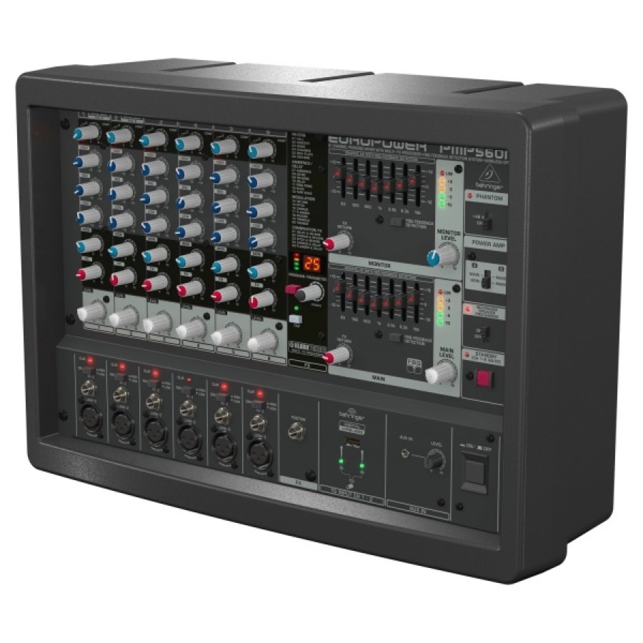 BEHRINGER PMP560M - микшер с усилителем, 500Вт, 6 каналов