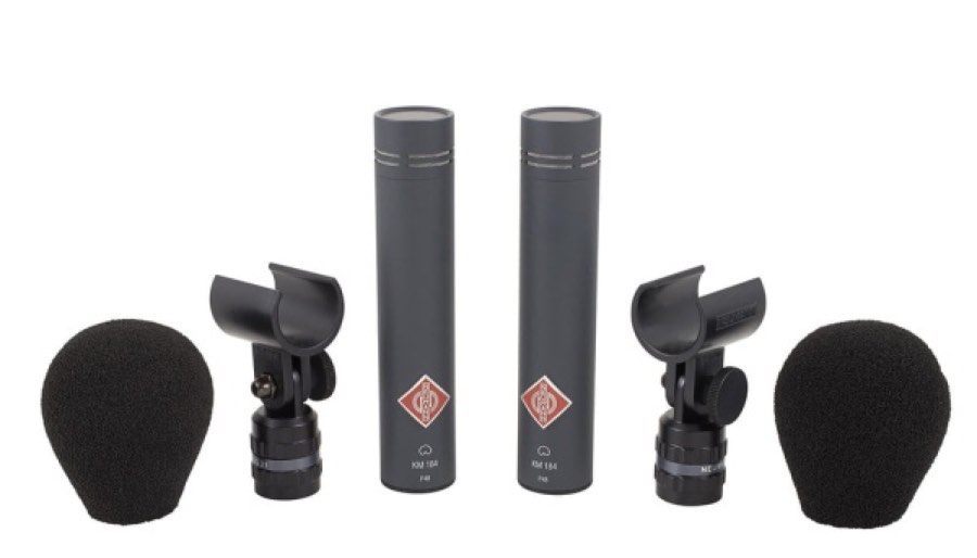 Neumann KM 184 mt stereo set 2 конденсаторных микрофона KM184 (черный), кардиоидный рисунок, 2 ветро