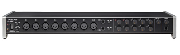 TASCAM US-16x08 рэковый USB аудио/MIDI интерфейс, 16 входов (8 мик.XLR+8 лин.Jack), 8 выходов Jack