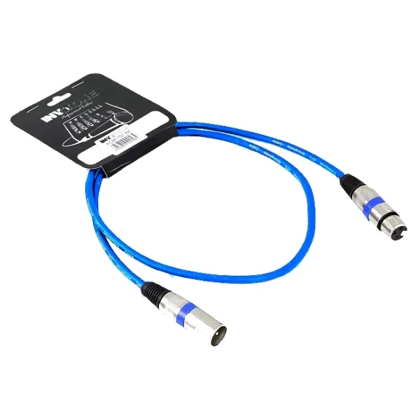 Invotone ACM1102B - Микрофонный кабель, XLR F <-> XLR M длина 2 м (синий)