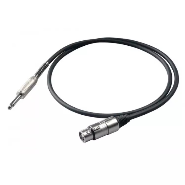 PROEL BULK200LU10 - инструментальный кабель, 6.3 джек моно <-> XLR (мама), длина -10 м
