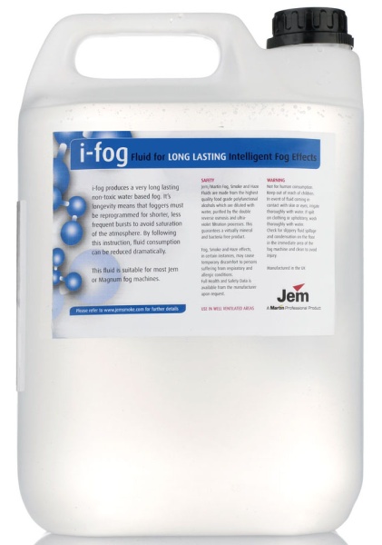 JEM I-Fog Fluid - жидкость долгого рассеивания для всех типов генераторов дыма, 5л