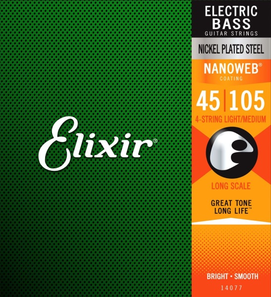 Elixir 14077 NanoWeb Струны для бас-гитар 45-105