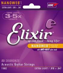 ELIXIR 11002 NanoWeb струны для акустич.гитары Extra Light 10-47 бронза 80/20