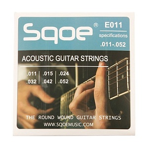 SQOE E011 комплект акустических струн фосфарная бронза 11-52	