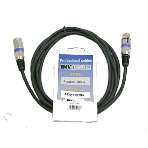 Invotone ACM1103BK - Микрофонный кабель, XLR F <-> XLR M длина 3 м (черный)