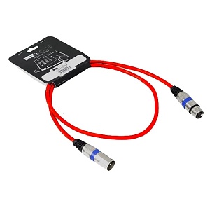 Invotone ACM1101R - Микрофонный кабель, XLR F <-> XLR M длина 1 м (красный)